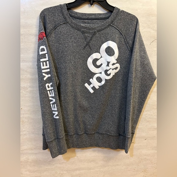 Go Hogs Camp David Crewneck Long Sleeve- Charcoal - Picture 1 of 6